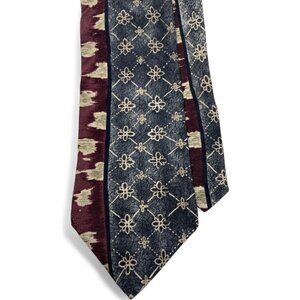 Bellagio Silk Tie Geometric Red White Blue
